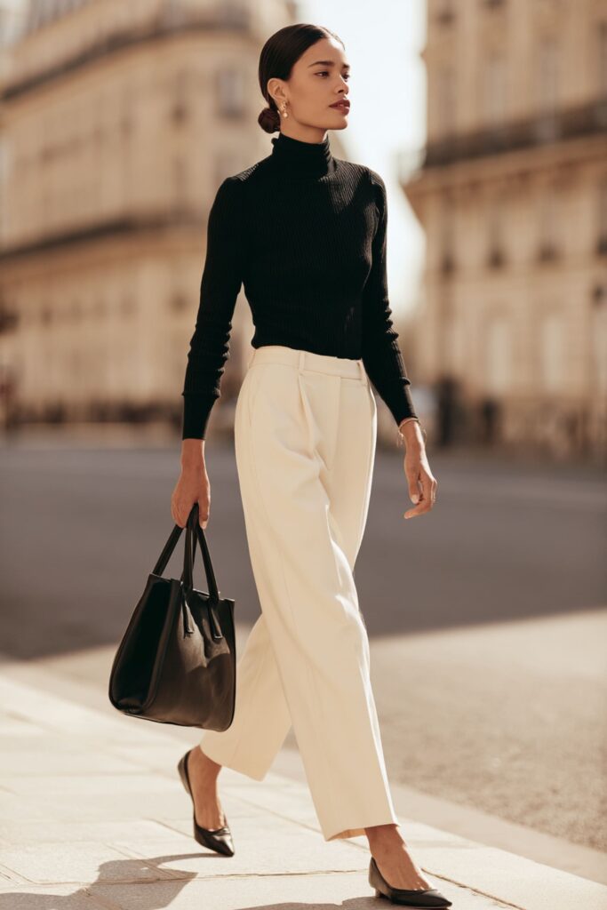look femme pantalon élégant ballerines