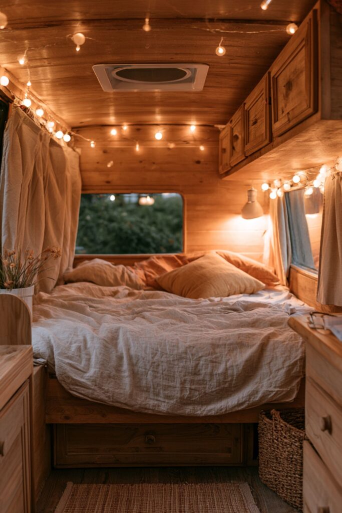 intérieur d'un van cosy