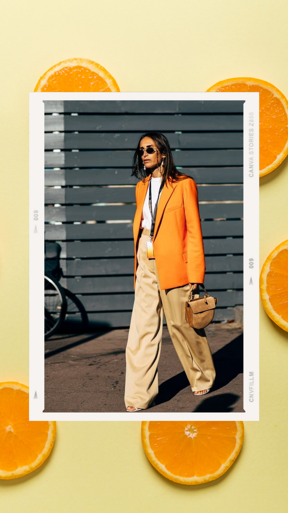 Absolème porter le blazer orange