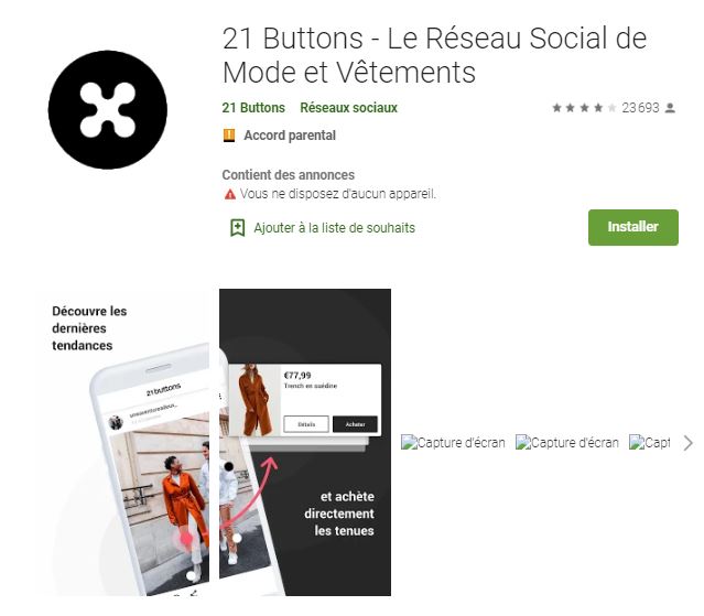 Absolème 6 applications mode pour les fashion addicts 21 Buttons
