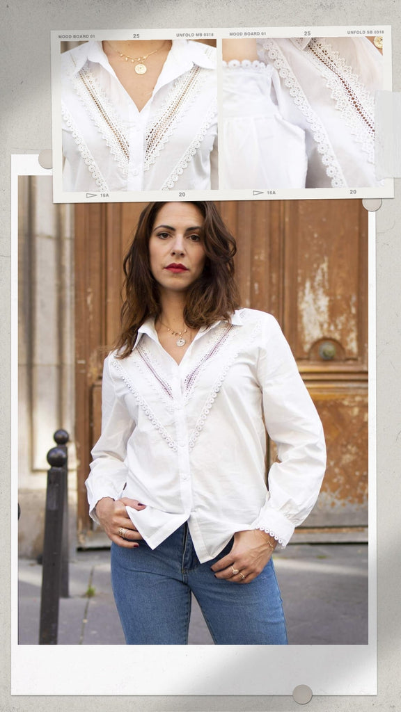 Absolème chemise broderies coton blanc