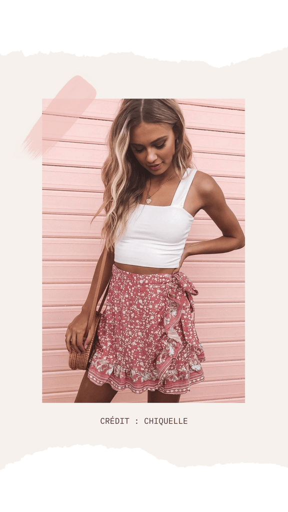 Absolème inspiration look mini jupe fleurie