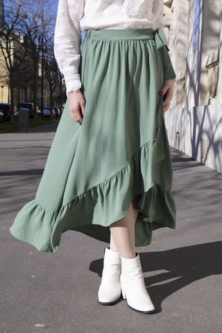 Absolème jupe longue bohème vert kaki