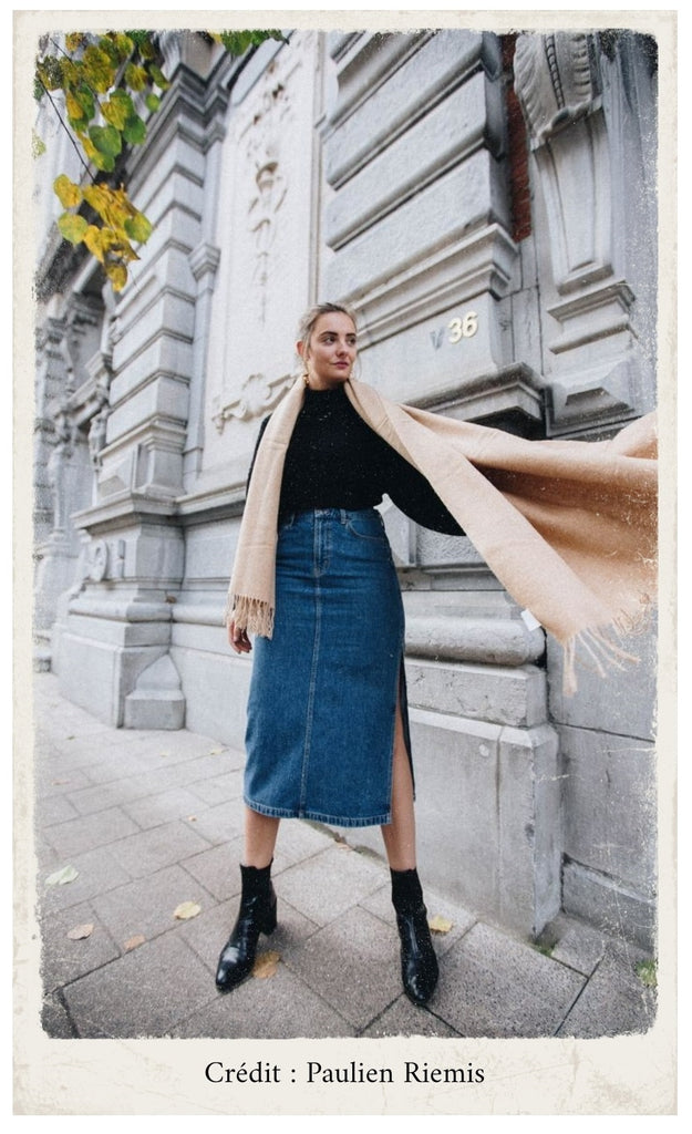 Absolème look jupe en jean longue