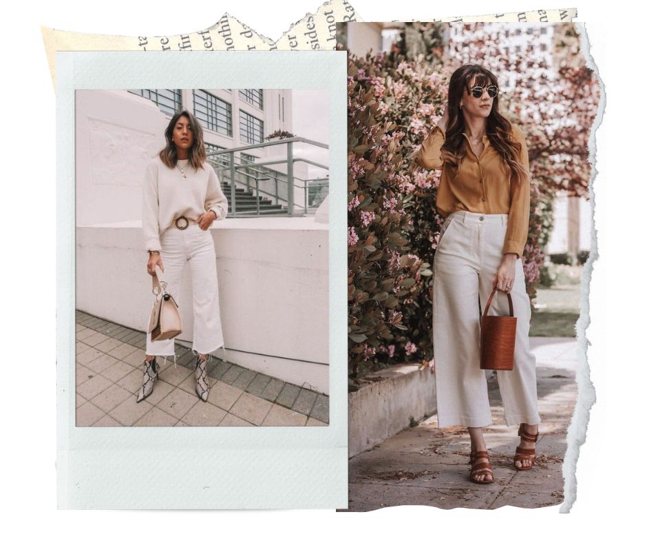 Absolème pantalon large en jean blanc