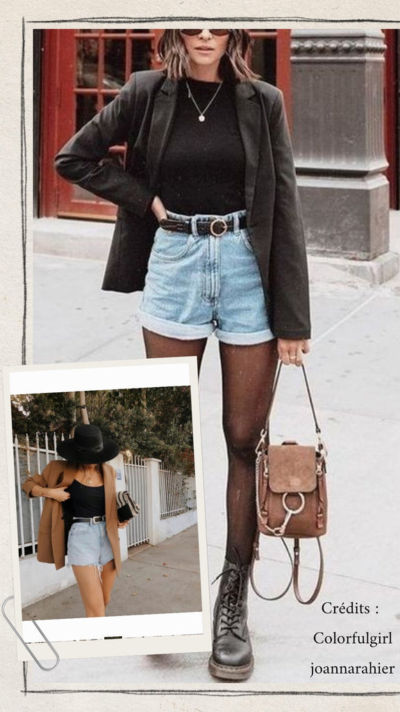 Absolème porter un short en jean en automne