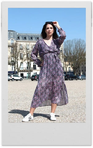 Absolème robe longue motif fleuri