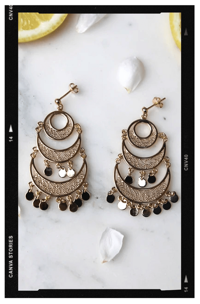 Absolème boucles d'oreilles orientales plaqué or