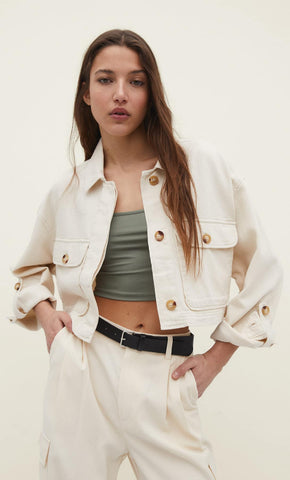 Absolème blouson en jean blanc