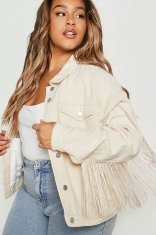Absolème Veste en jean à pompons