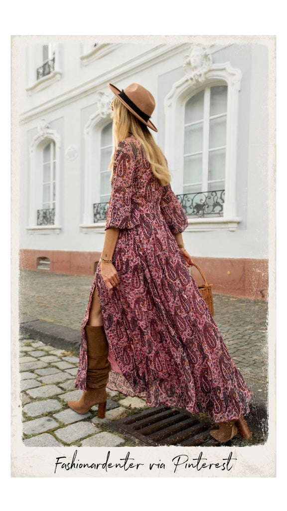 Absolème robe longue bohème hiver