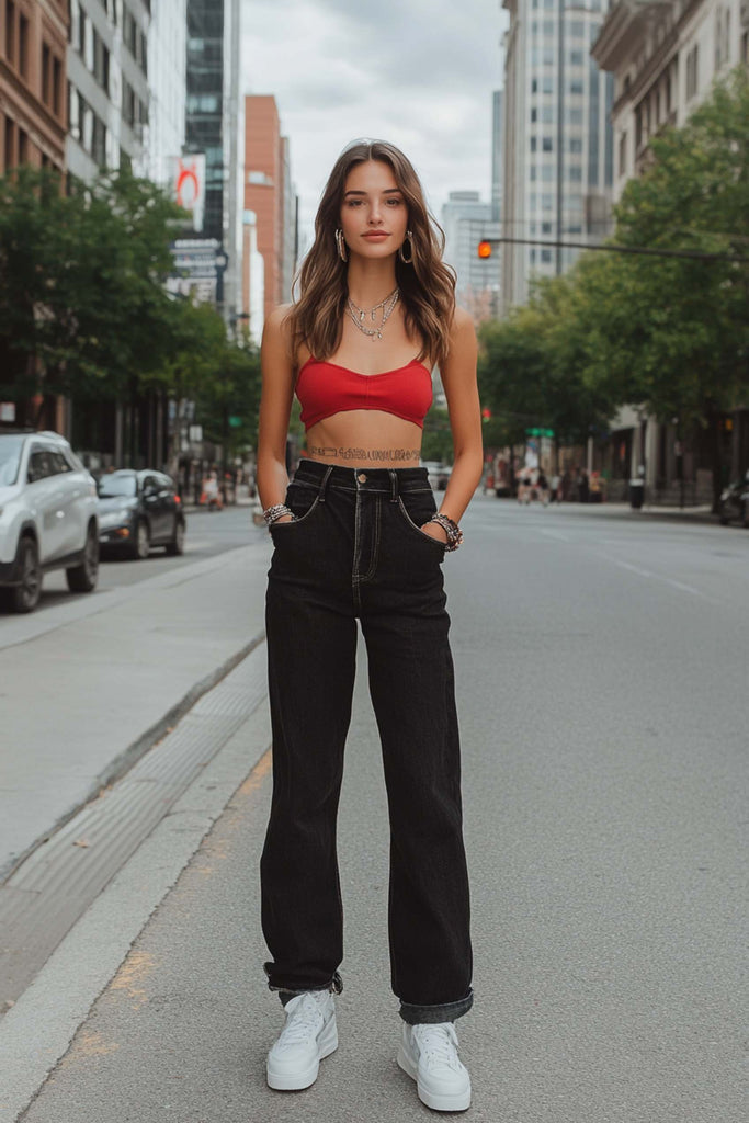 Absolème inspiration look en jean droit