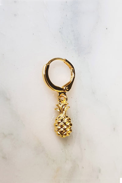Absolème mini créoles ananas argent 925 plaqué or