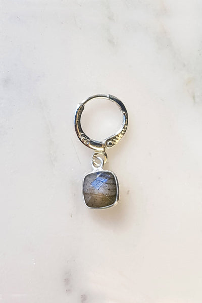 Absolème mini créoles labradorite argent 925 plaqué or