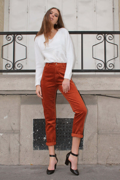 Absolème mode tendance velours pantalon en velours côtelé