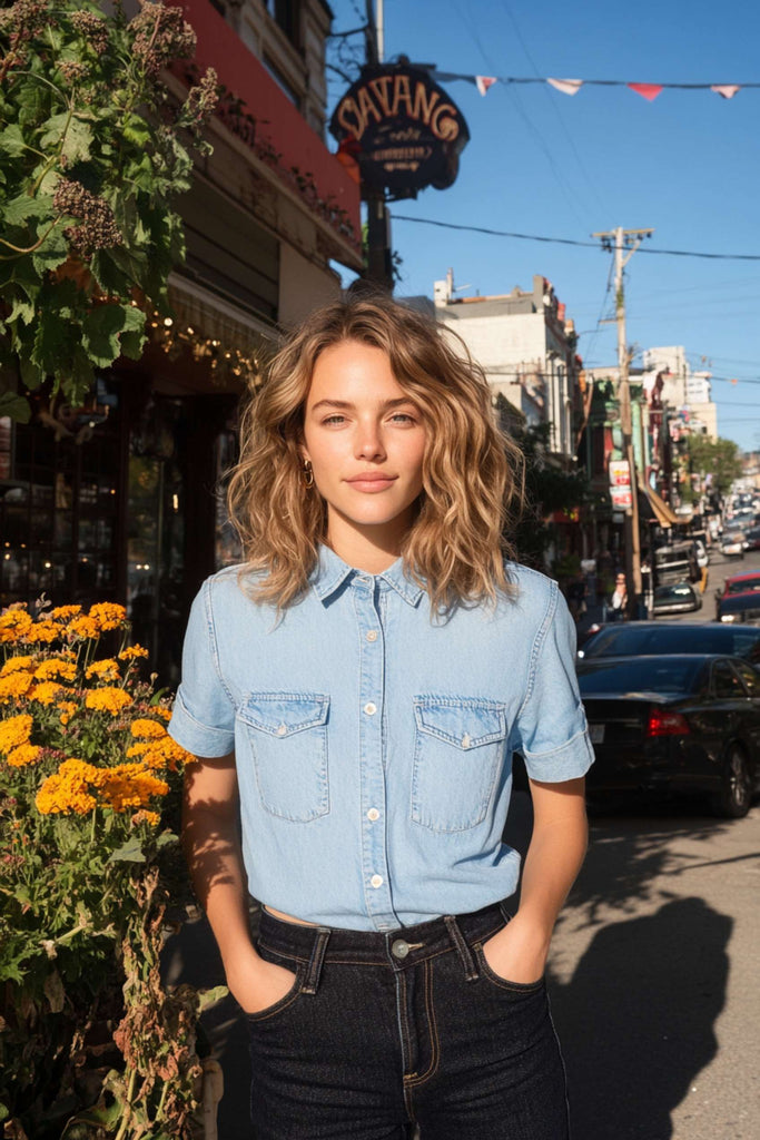 Absolème porter la chemise denim
