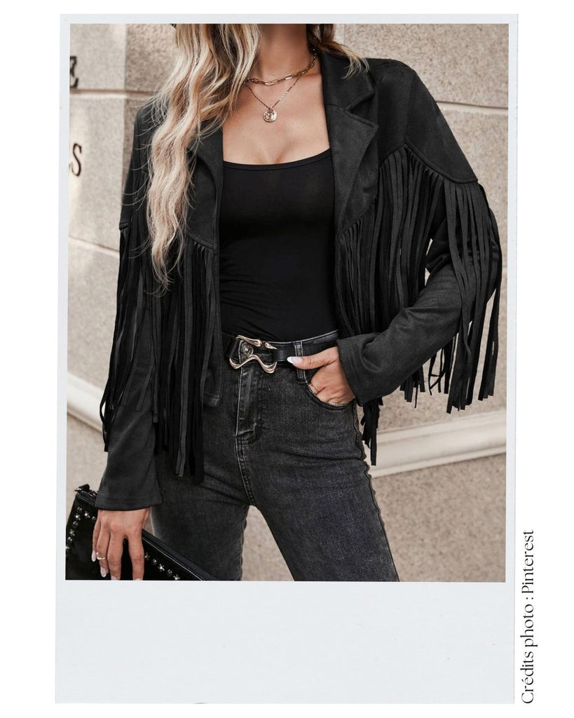 Absolème porter la veste à franges style western