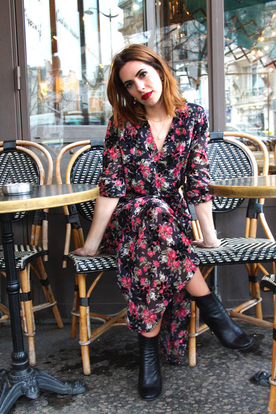 Absolème robe longue bohème chic à imprimé fleuri 