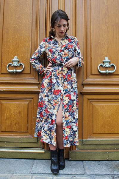 Absolème tendance robe longue bohème motif fleuri