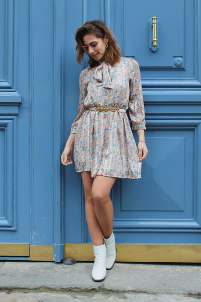 Absolème robe col cravate à imprimé fleuri