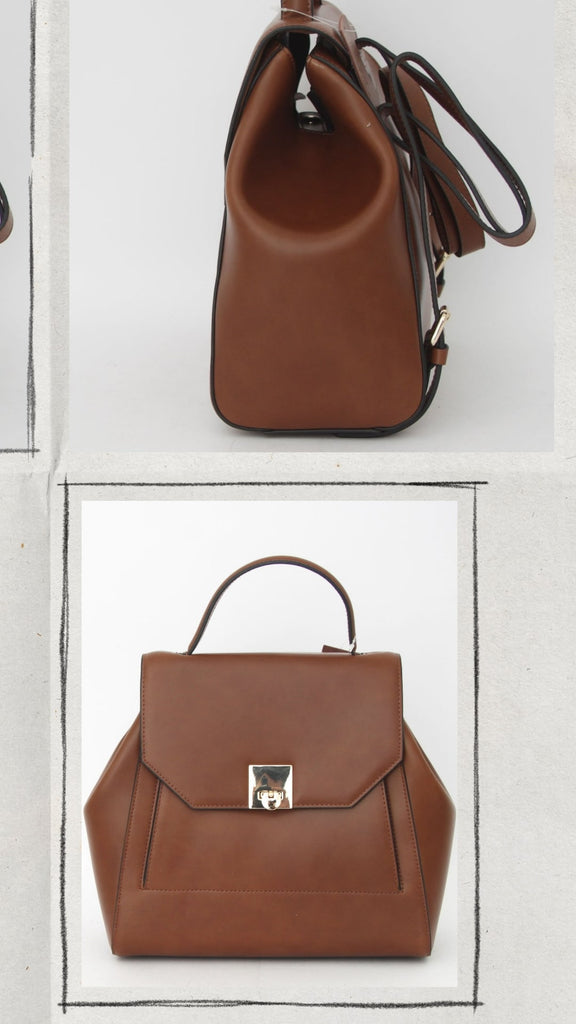 Absolème sac à dos tendance pour femme en cuir camel