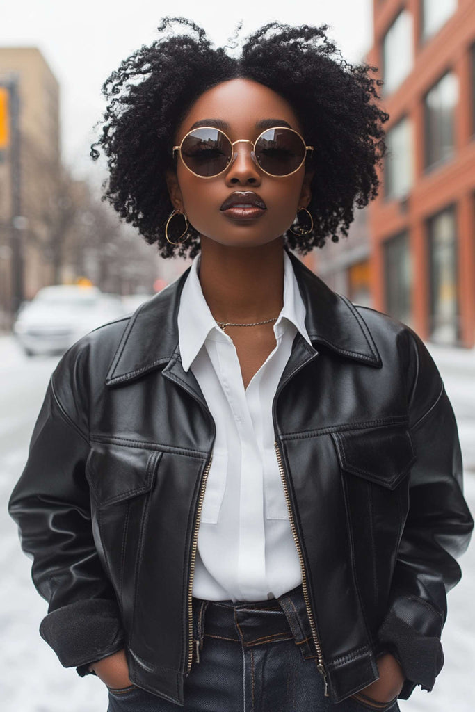 Absolème veste en cuir oversize