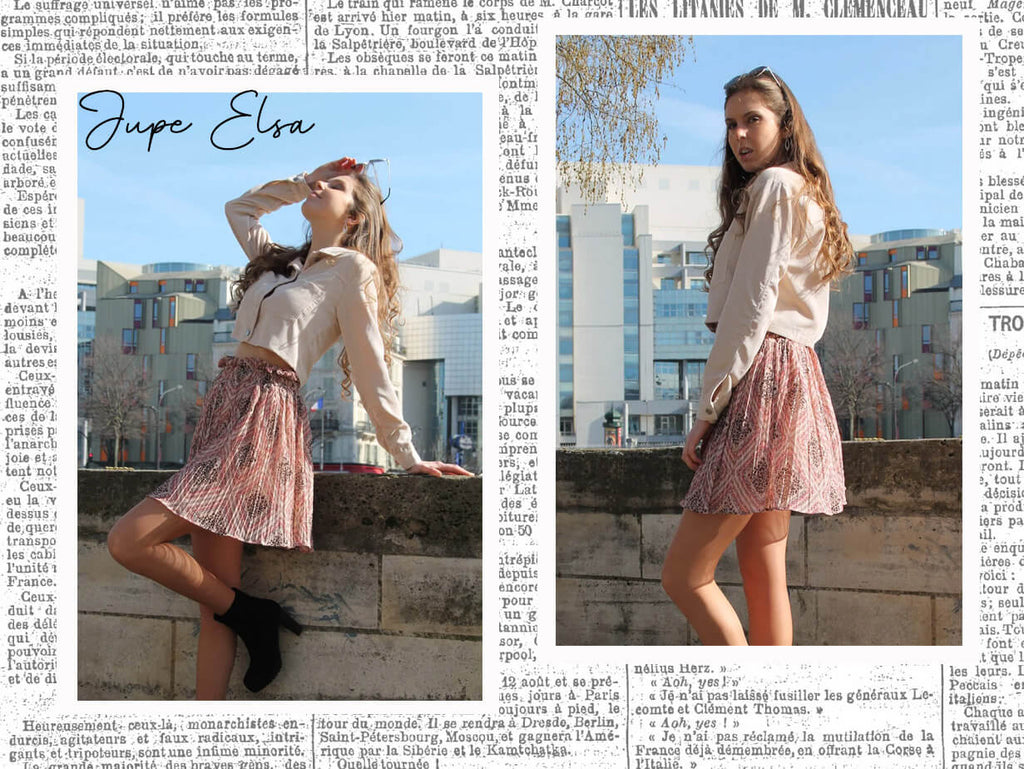 Absolème mini jupe rose plissée