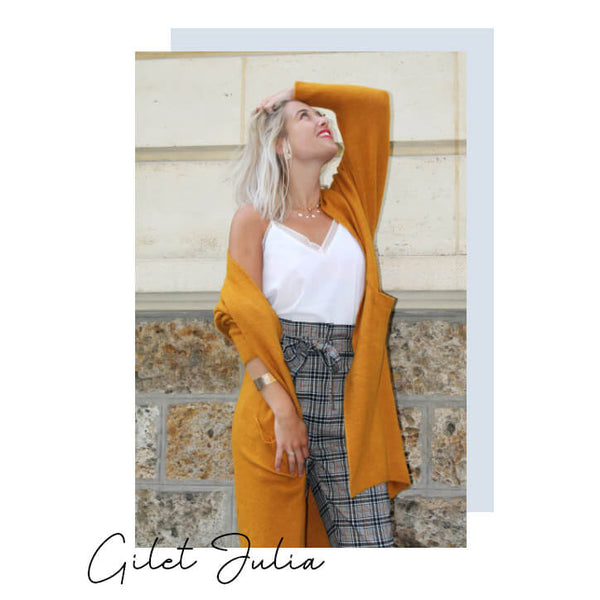 Absolème  pull et gilets en grosse maille cocooning - gilet long