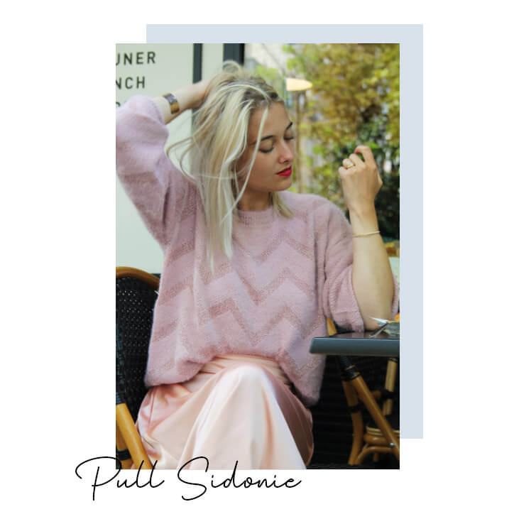 Absolème  pull et gilets en grosse maille cocooning rose