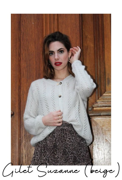 Absolème tendance mode gilet grosse maille ajourée cocooning
