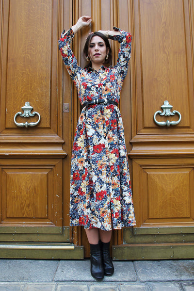 Absolème robe longue chemisier à imprimé fleuri