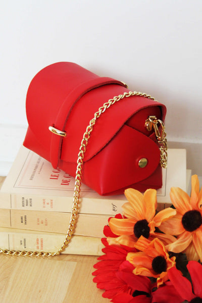 Absolème micro-sac à main vintage rouge cuir