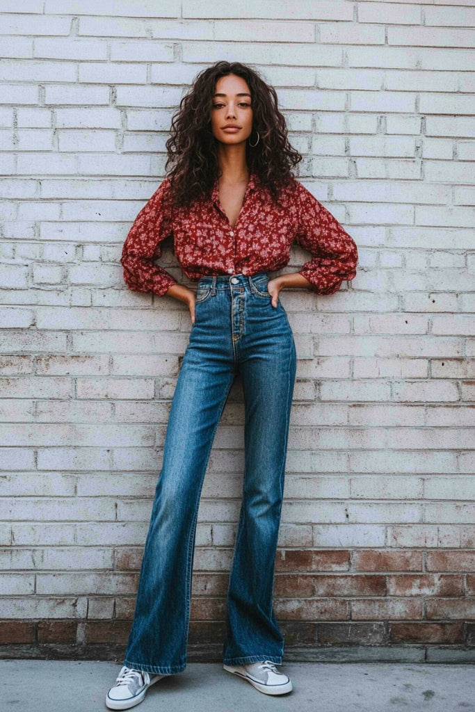 Inspiration look casual en jean bootcut