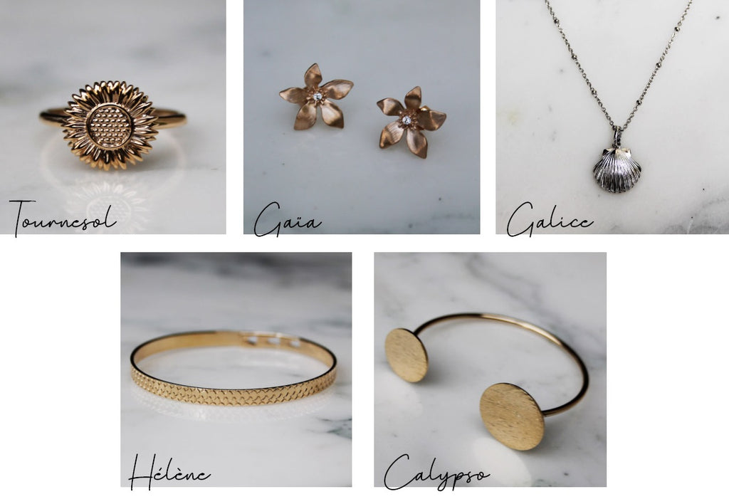 Absolème collection bijoux Naïade plaqué or et argent massif