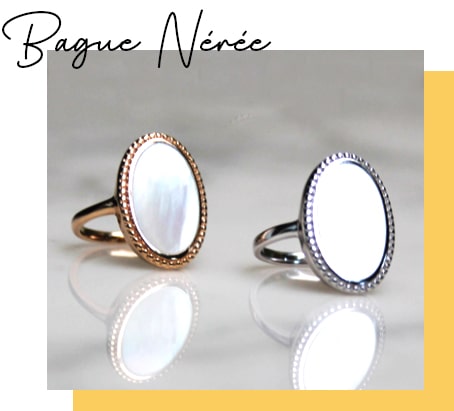 Absolème bague plaqué or tendance en nacre