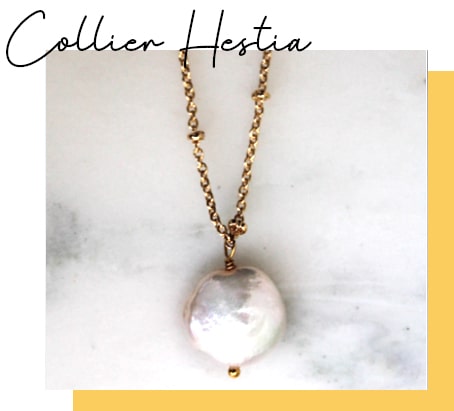 Absolème collier plaqué or véritable perle