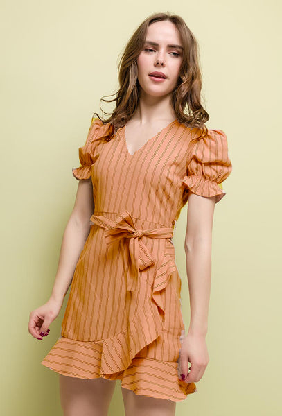 Absolème robe portefeuille Gabrielle orange