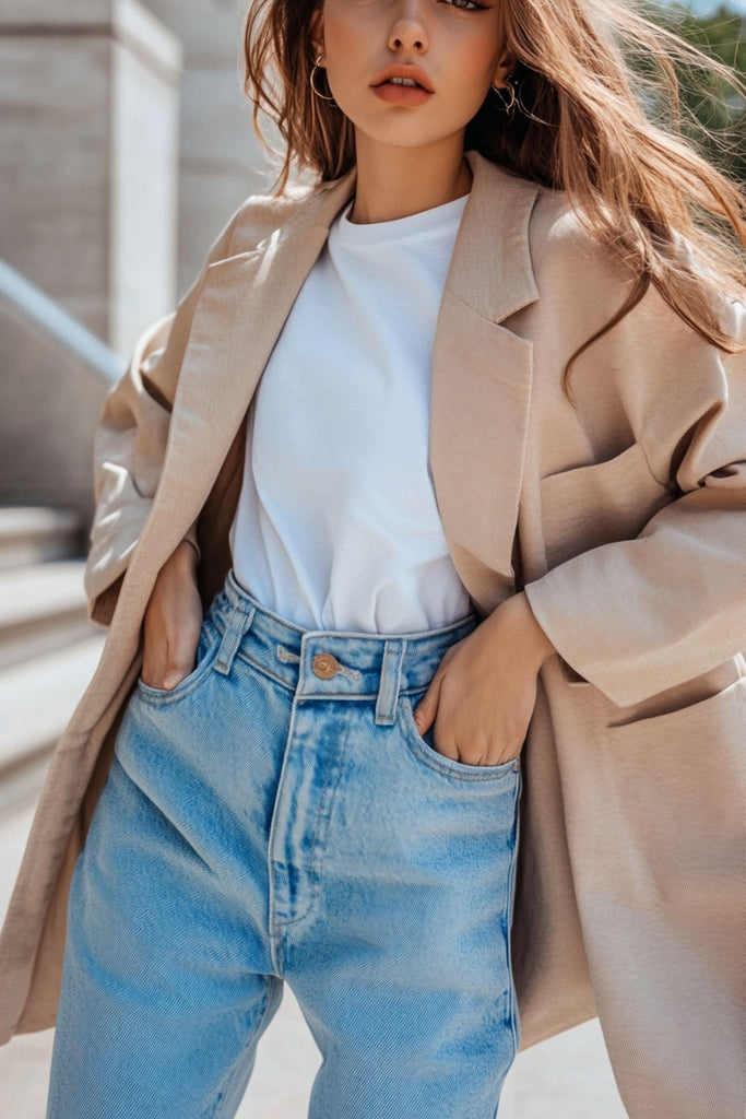 inspiration look avec un jean mom et un blazer