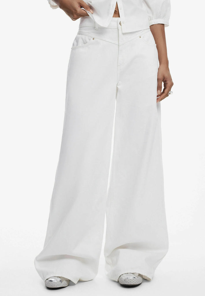 jean blanc wide leg