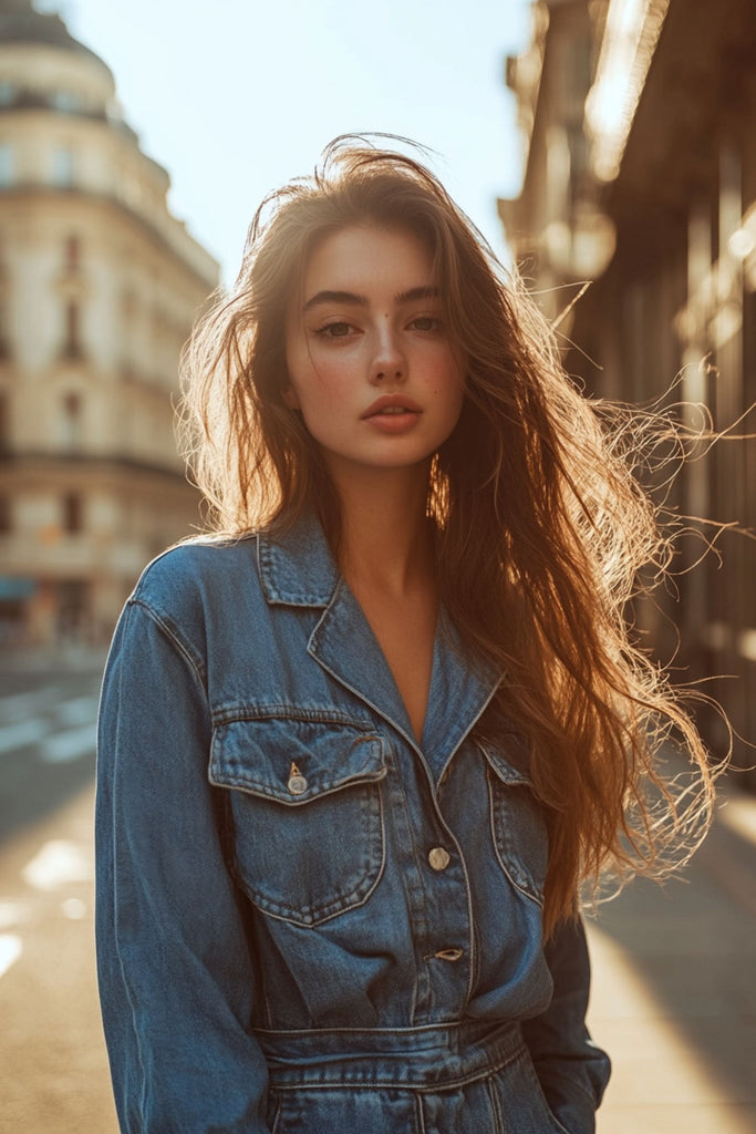 tendance mode femme combinaison en jean